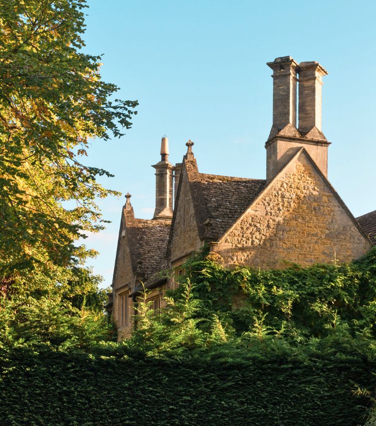 Buying an old house, Traditional village of Bourton-on-the-Water, in the English picturesque Cotswolds