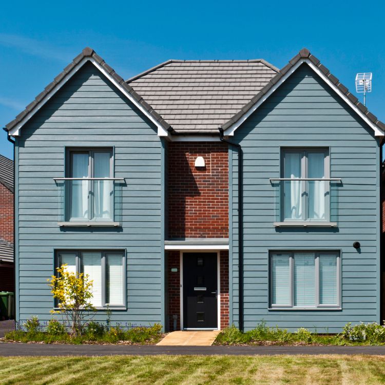 modern house with solar panels