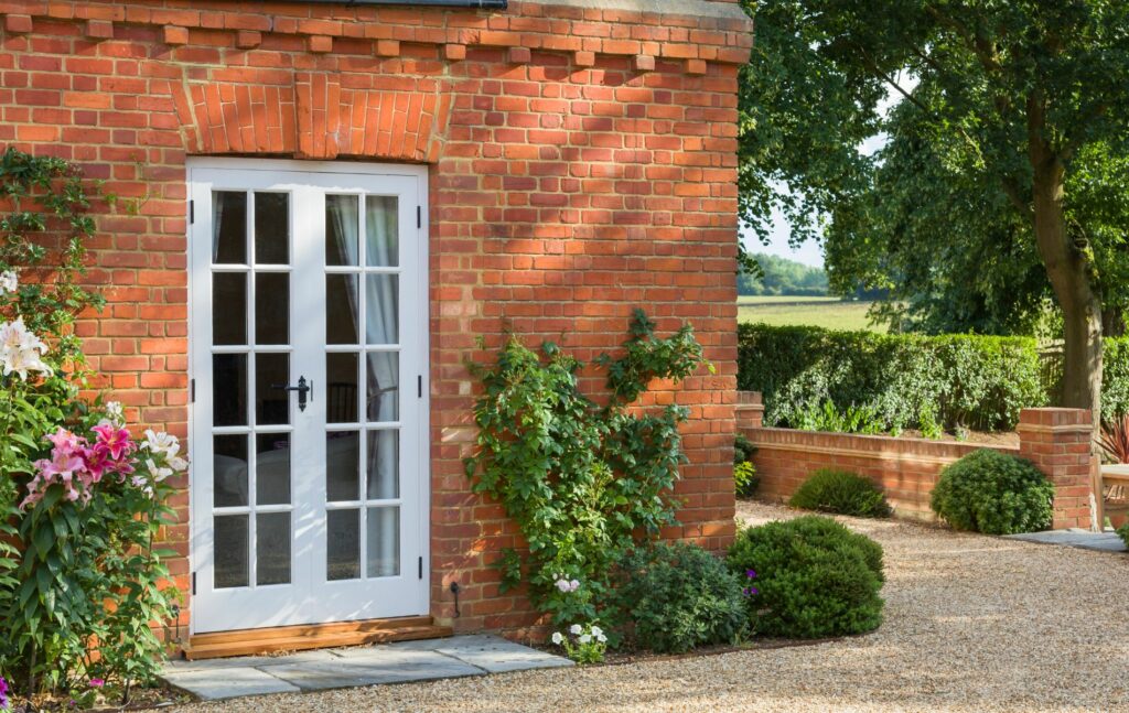 French doors outside a Victorian house