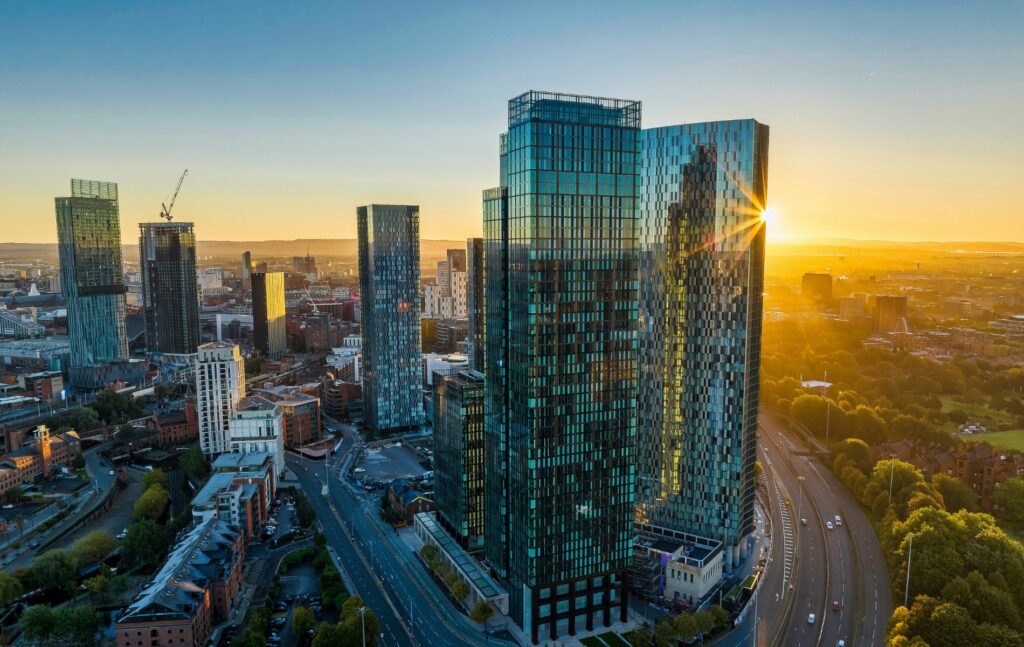 Sunrise over Manchester Skyline