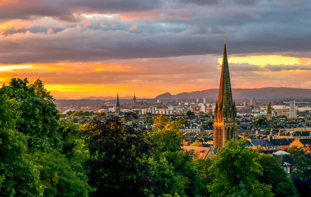 Glasgow Sunset, Scotland, UK